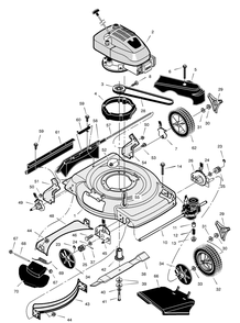 Mower Housing Assembly Diagram and Parts List for 228670X8B 2001 Briggs and Stratton Lawn Mower